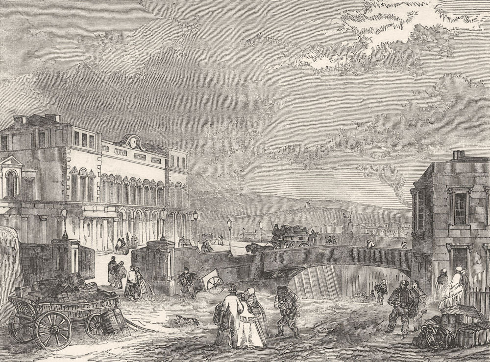 SUSSEX. Railway Terminus, Brighton 1850 old antique vintage print picture